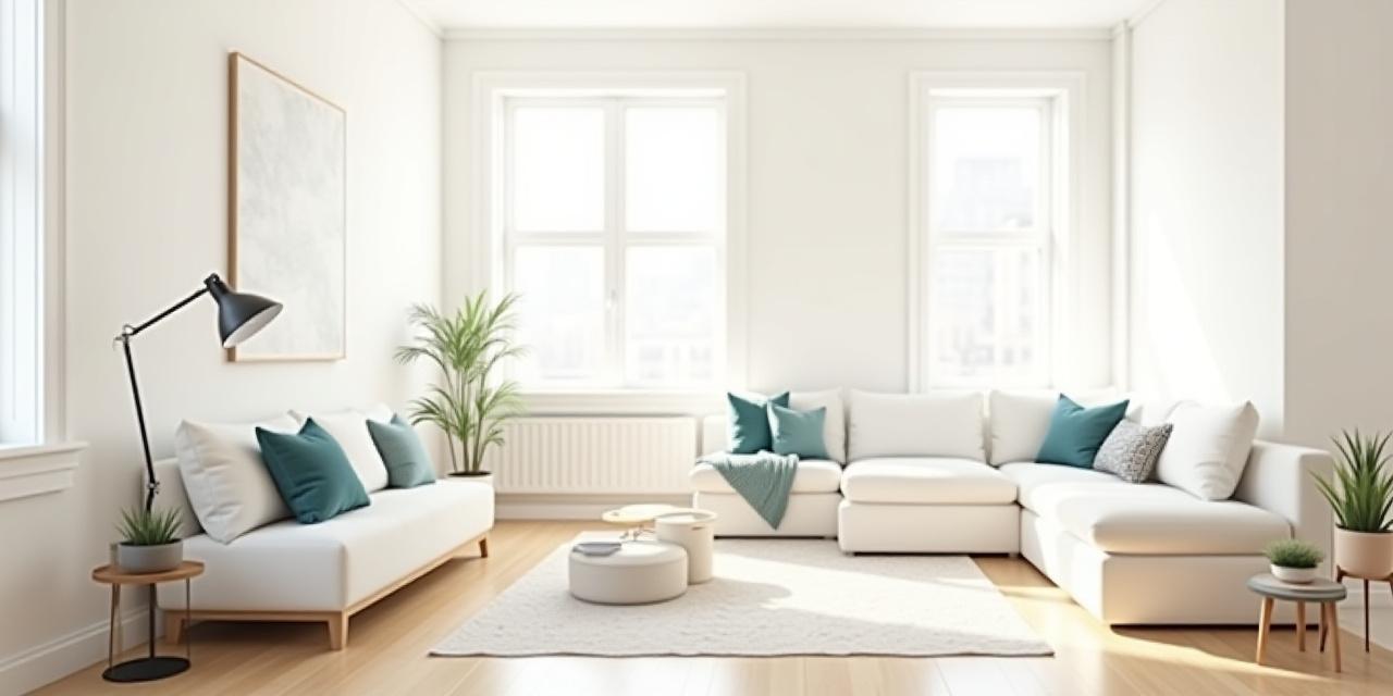 Professionally organized living room after a move