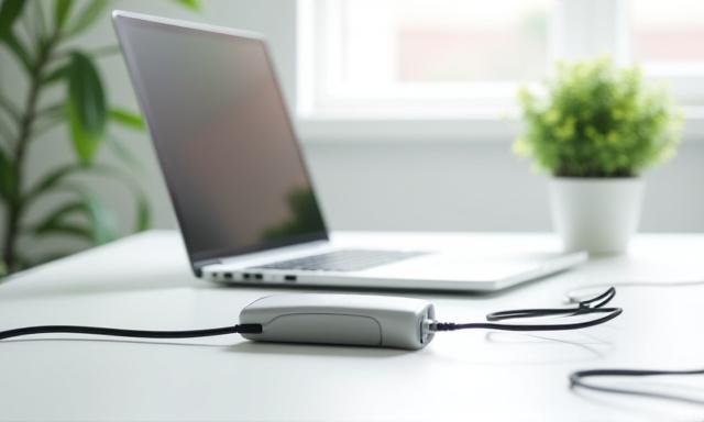 Organized home office desk